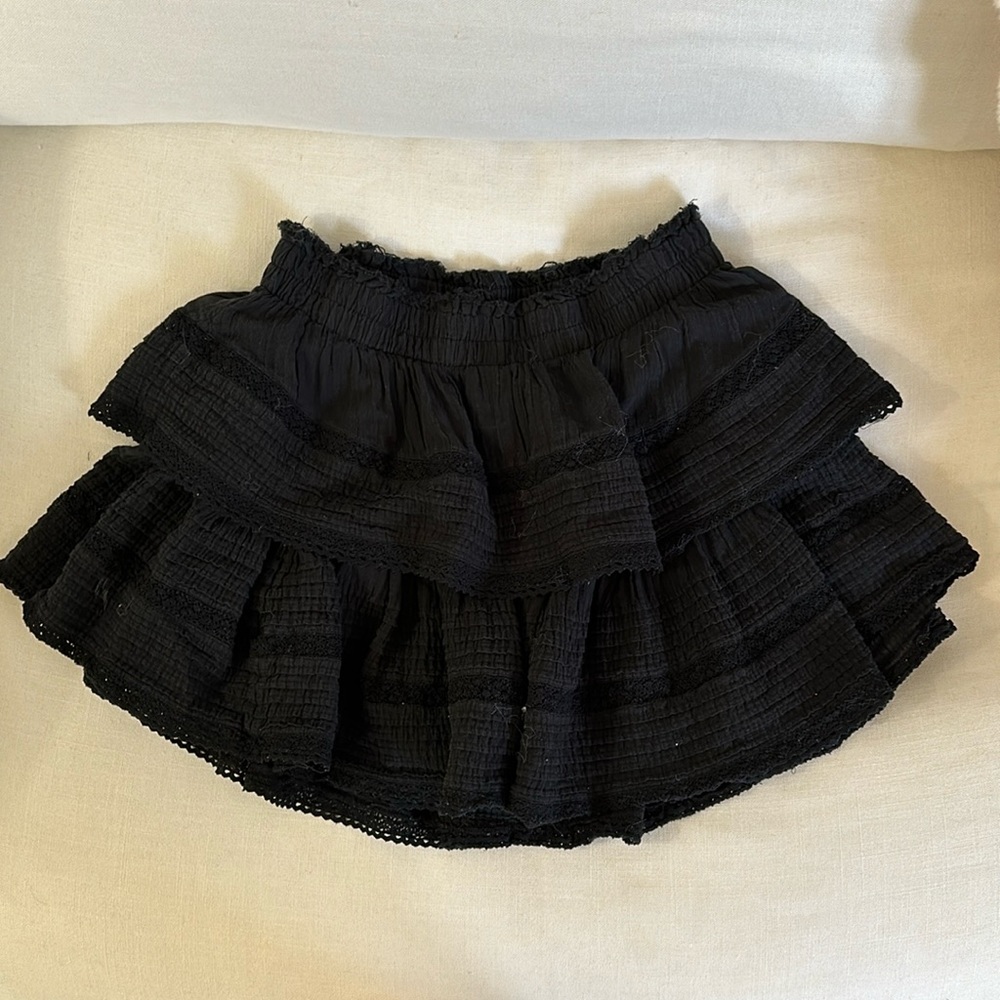 Aerie black ruffle skirt